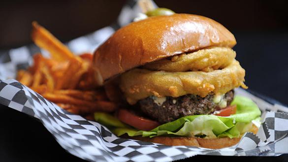 Burger at Abbey Burger Restaurant in Baltimore Maryland