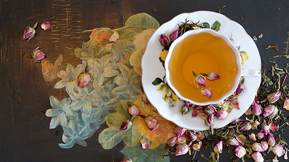 Orange Pekoe Tea and Flower Petals