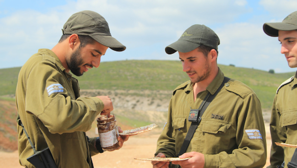 Israeli Soldiers eating Vegan