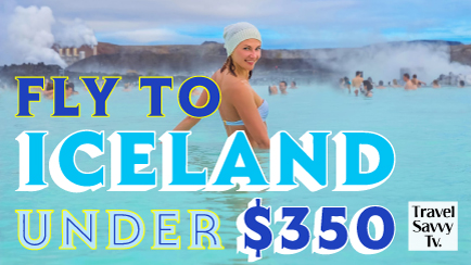 Iceland Air plane in flight, two for one Stopover Deal
